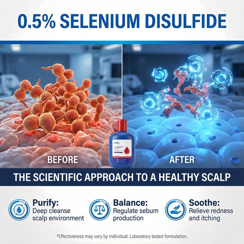 NOIL Selenium Disulfide Hair Care Shampoo Oil Control Refreshing Anti-Dandruff Anti-itch Scalp Cleansing Shampoo, 300ML
