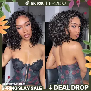 Frodio Veralux™ 13x6 HD Lace Wig Glueless Wear & Go 12” Boho Braids Water Wave Pre-Cut Lace Wig – Premium Fiber, Beginner Friendly