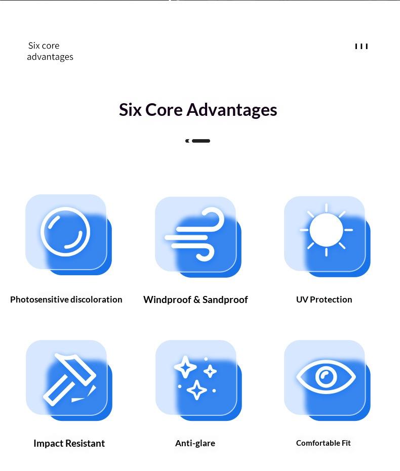 Photochromic Sunglasses Color Changing Sports Glasses UV400 TR90 Frame Lightweight Outdoor Windproof Dustproo