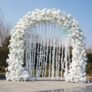 8.53*8.53ft Foam Base Backing Artificial Baby’s Breath Flower Arch Wedding Backdrop Flower Archway Party Decor With Stand