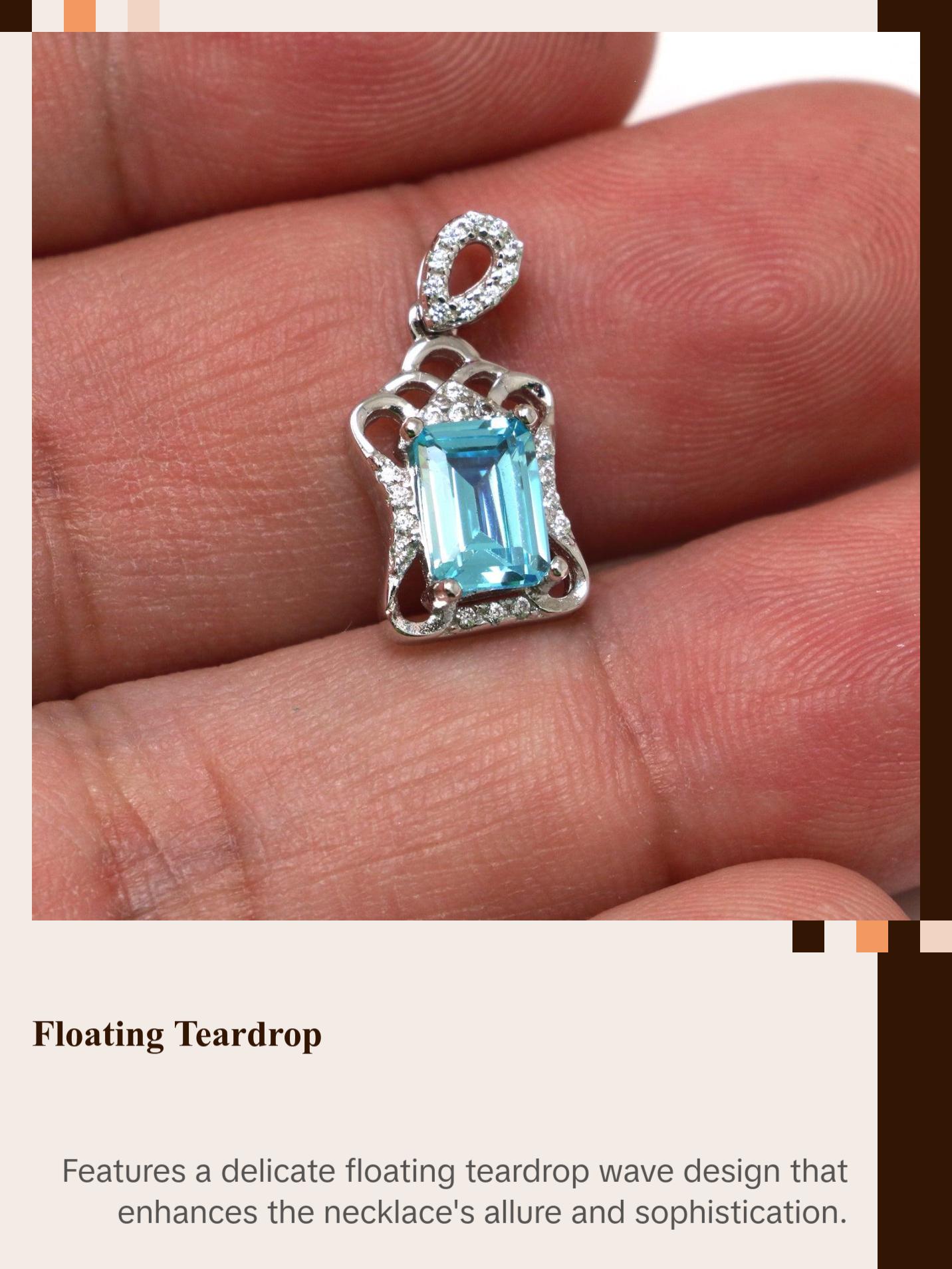 Blue Topaz Sterling Silver Necklace Blue Topaz Sterling Silver Necklace