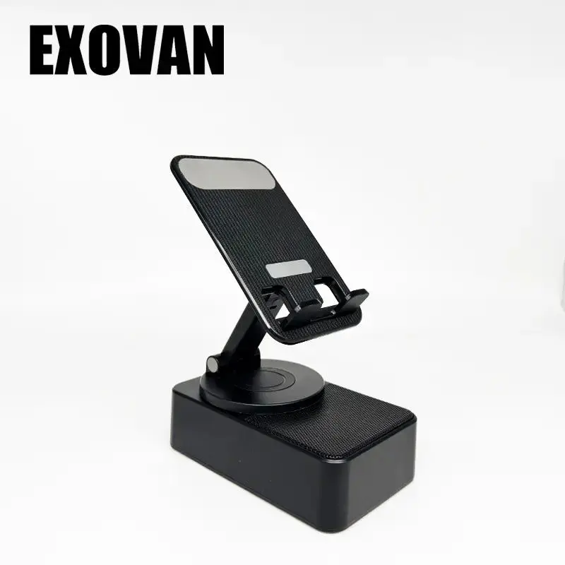 5 in 1 Wireless Bluetooth-compatible Portable Cell Phone Holder Speaker, Multifunctional phone holder, 360° Rotation Phone Speaker Stand & Charger, Suitable for Kitchen Travel Party Outdoors Gym, Men's Gift Ideas