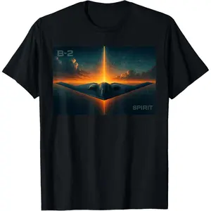 Cotton Graphic Tees Streetwear Gifts  B-2 Spirit Stealth Bomber Aviation Graphic Design T-Shirt