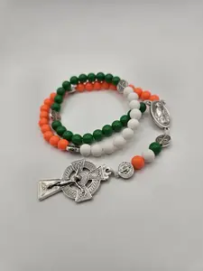St. Patrick Irish Stretchy Rosary Bracelet (Homemade and Made-to-order)