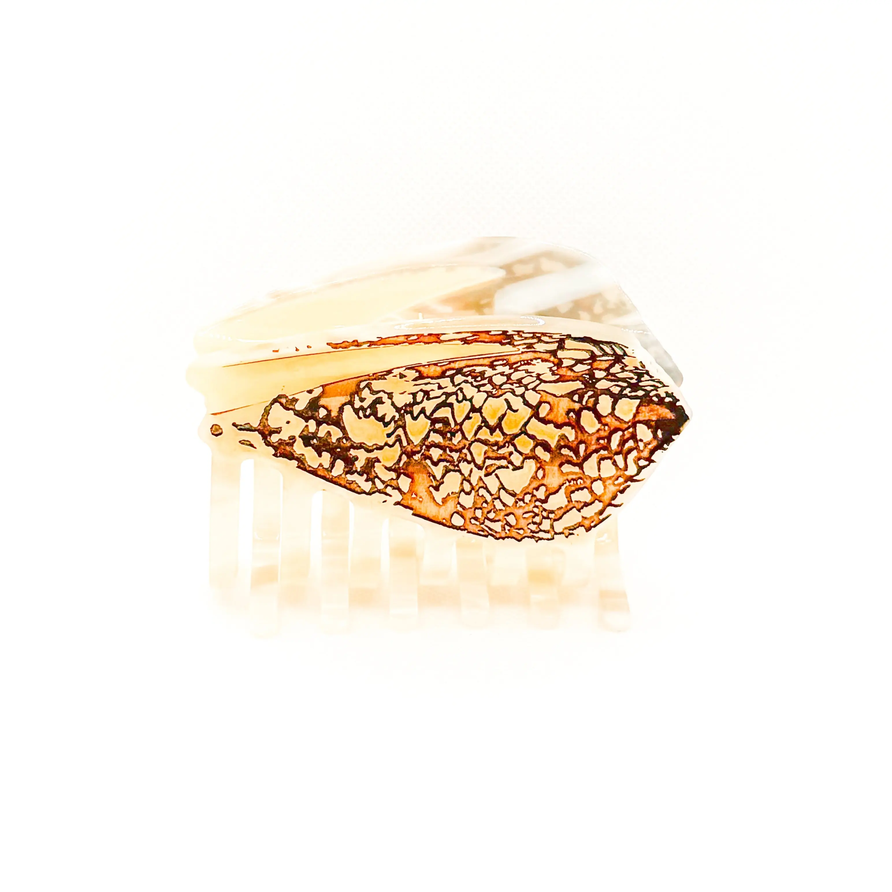 brown textile cone shell hair claw