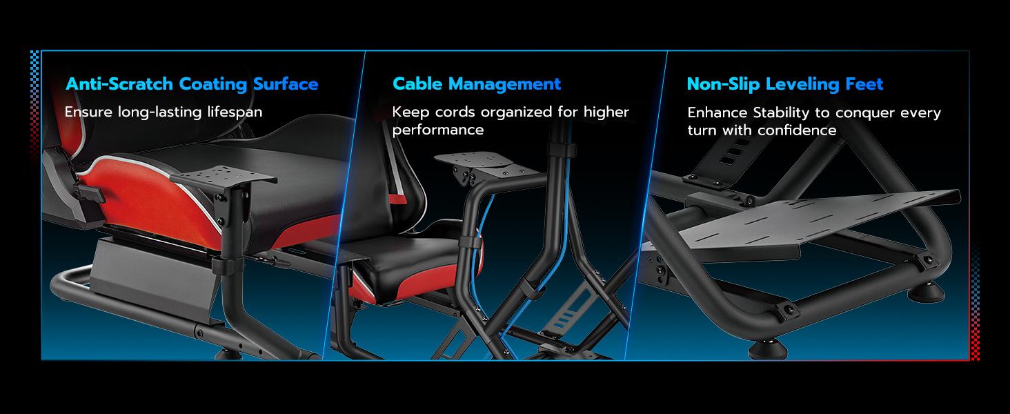 ARES WING Racing Simulator Cockpit with Monitor Mount and Seat Formula and GT Sim Racing Cockpit Compatible with Fanatec Thrustmaster Logitech Moza Racing Games on PS5 PS4 Xbox and PC