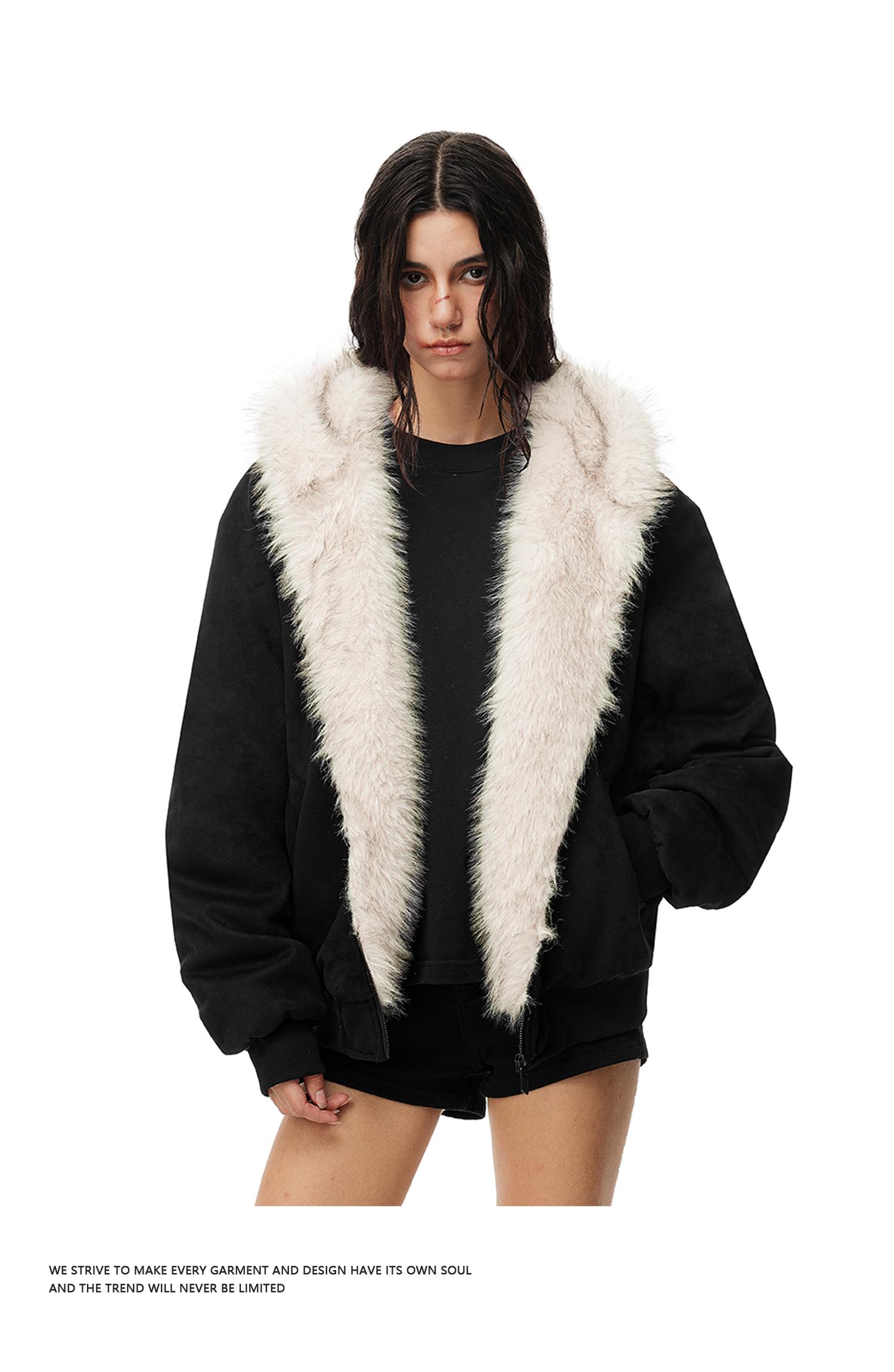 FDR Oversized Faux Suede Cozy Jacket with Cat Ears & Leopard Print Soft Warm Faux Fur Lining Unisex  Womenswear Sweatshirts Fall Fashion Coat Winter Outfits