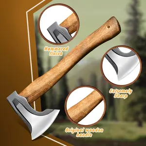 Multifunctional woodworking dragon whistling axe | A must for chopping wood and trees outdoors, home camping is done!Solid wood handle axe | High carbon steel forged, durable, outdoor firewood chopping tool!