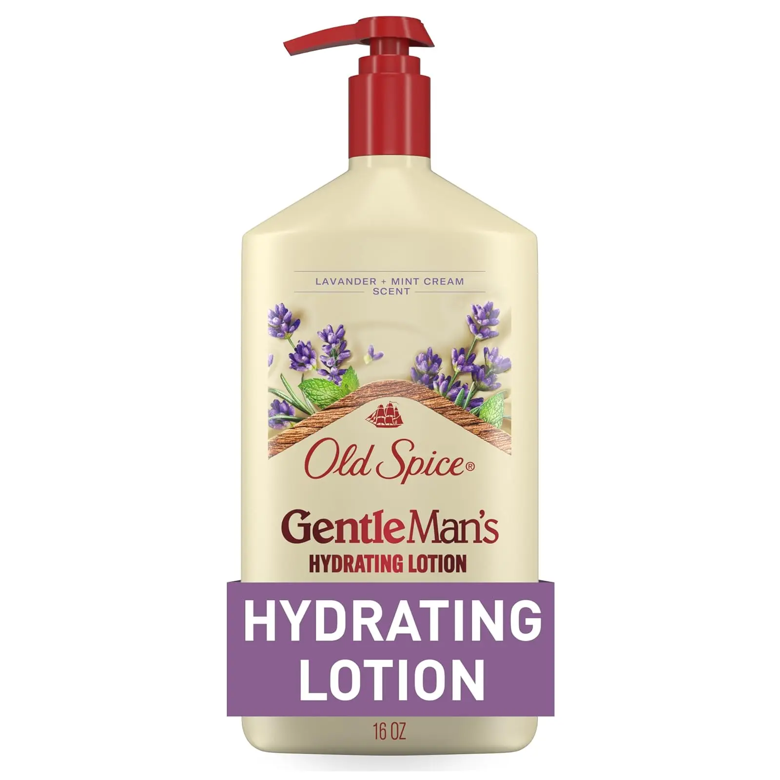 Men's Hydrating Hand & Body Moisturizer with Premium Vitamin B3 - 24-Hour Moisture, Fast-Absorbing Lightweight Daily Male Care, Lavender & Mint Scent Blend, 16 oz, for All Skin Types