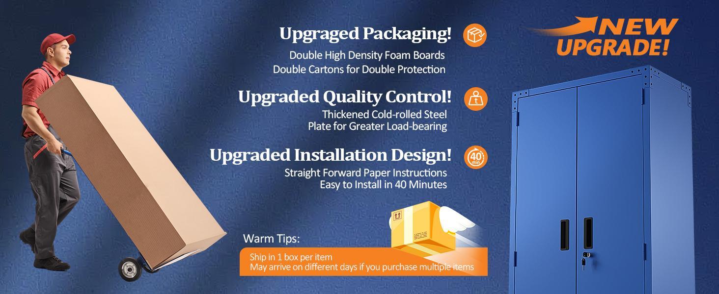 VINGLI 72'' Tall Metal Garage Storage Cabinet with Pegboards, Wheels, Locking Doors and Adjustable Shelves, File Cabinet/Tool Cabinet for Home Office/School (Blue, 32W x 16D x 72H)