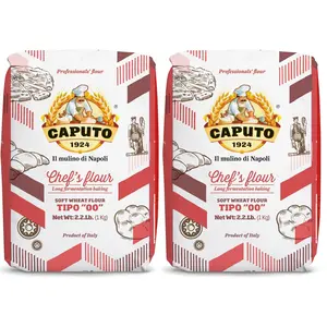 Antimo Caputo Chefs Flour 2.2 LB (Pack of 2) - Italian Double Zero 00 - Soft Wheat for Pizza Dough, Bread, & Pasta