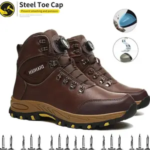 2026 NEW  .Rotating Button Steel Toe Safety Shoes For Men's Work Boots Indestructible Protective Boots Construction Work Shoes Slip-resistant shoes Waterproof boots anti piercing shoes comfortable work boot workout sneaker puncture proof(GIFT)