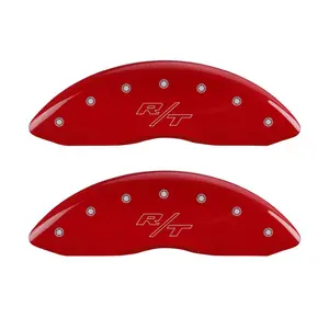 MGP 4 Caliper Covers Engraved Front & Rear Vintage Style/RT Red finish silver