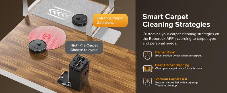 Roborock Qrevo Series Robot Vacuum and Mop, 10,000Pa suction, Self-Drying, Auto Mop Washing, Self-Emptying & Refilling, 10mm Mop Lifting, Smart Obstacle Avoidance (QV 35S) #TikTokShopJumpstartSale