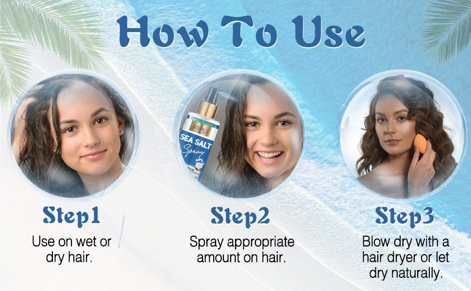 Sea Salt Spray for Men & Women, Natural Texture Spray for Hair Volume Adds Instant Thickness Light Hold Coconut Gel