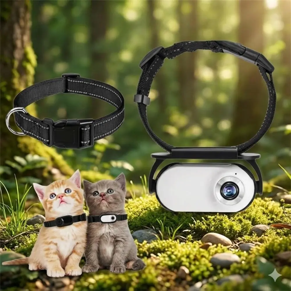 1080P HD Pet Collar Camera, Mini Wireless Action Cam. Waterproof & Anti-Shake Design for Indoor/Outdoor Pet Monitoring. Portable Dog Cat Behavior Recorder with Stable Video.