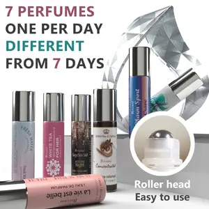 7 roll-on perfume gift box | Daily fragrance exploration | 10ml portable travel size | Fresh and elegant fragrance | Exquisite gift choice