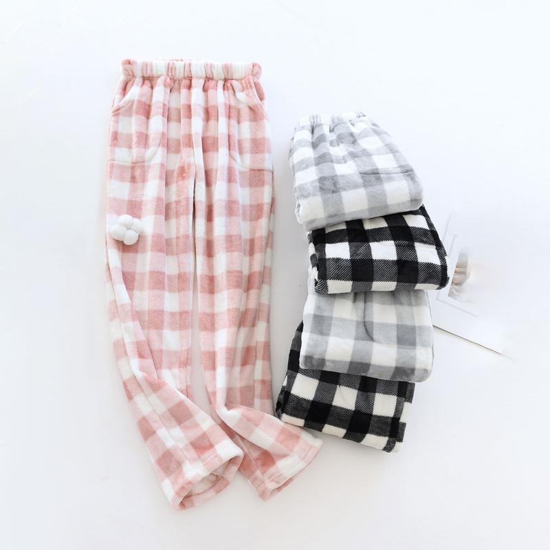 2025  Pajama Pants Warm Flannel Casual Loose Fleece Lounge Pants Sleep Pants Lazy Pants Womenswear Nightwear