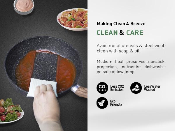 Kitchen Academy Granite Pots and Pans Set Non Stick, 12 Piece Cast Induction Cookware Set, Black Nonstick Kitchen Cooking Set w/Frying Pans & Saucepans(PFOS,PFOA,PFAS,PTFE Free)