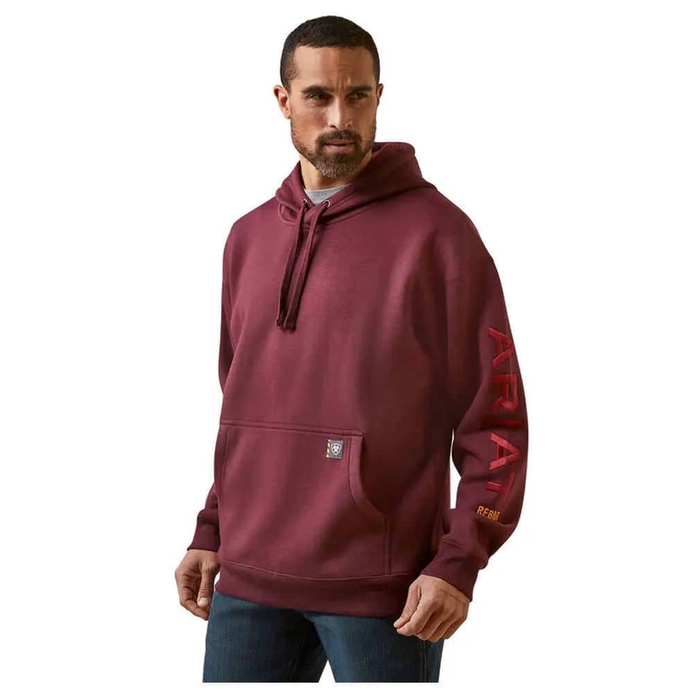 10046663 Ariat Men's Rebar Graphic Hooded Sweatshirt - Malbec