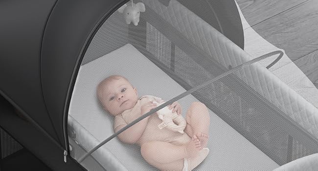 BabyBond Baby Crib 5 in 1 Foldable Baby Bassinets Bedside Sleeper,Large Playard Pack with Mattress, Storage Basket and Mosquito Net, Height Adjustable for Nursery, Ideal Chirstmas Gift for Baby, Babyshower Gift BabyBond Baby Crib 5 in 1 Foldable Baby Bassinets Bedside Sleeper,Large Playard Pack with Mattress, Storage Basket and Mosquito Net, Height Adjustable for Nursery, Ideal Chirstmas Gift for Baby, Babyshower Gift