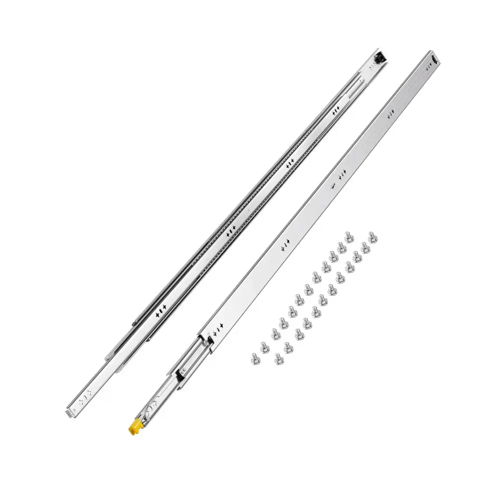 【Summerfinds】VEVOR Heavy Duty Drawer Slides 60inch,1 Pair Locking Drawer Slides 250lbs Load CapacitySide Mount Ball Bearing3-Fold Full Extension, Metallic Steel Sliders, Easy Glide Sliders, Resistant Metal Sliders, All-Metal Sliders