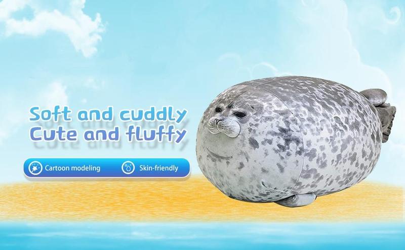 17.6Inch Chubby Blob Seal Pillow, Large Seal Plush Pillow, Soft and Cute Seal Stuffed Animal Toy for Kids and Adults, Great Gift Idea for Christmas, Birthdays and Anniversaries