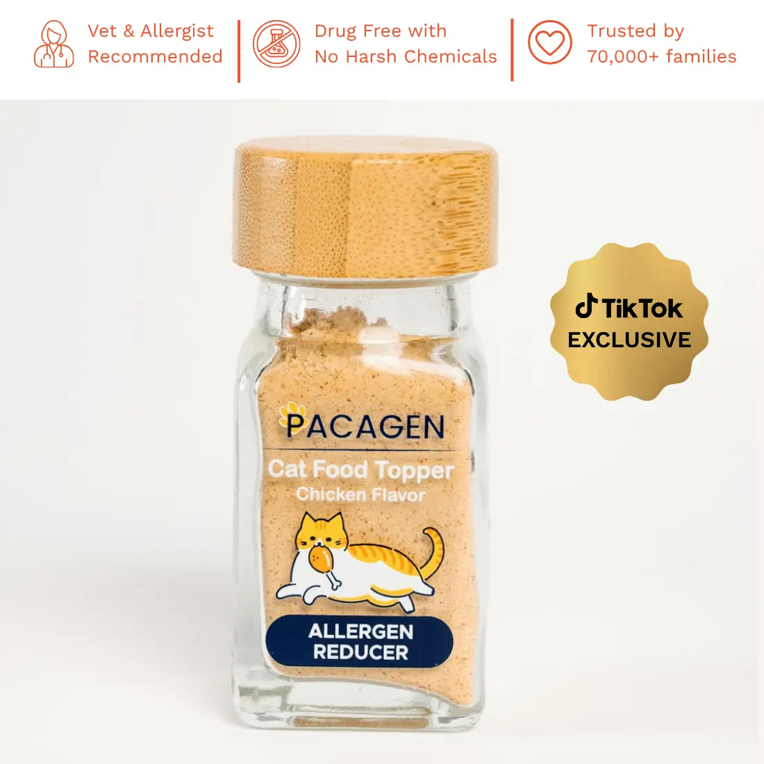 Cat Food Topper - Chicken Flavor - Removes 98% of Active Cat Allergens - Allergist Recommended