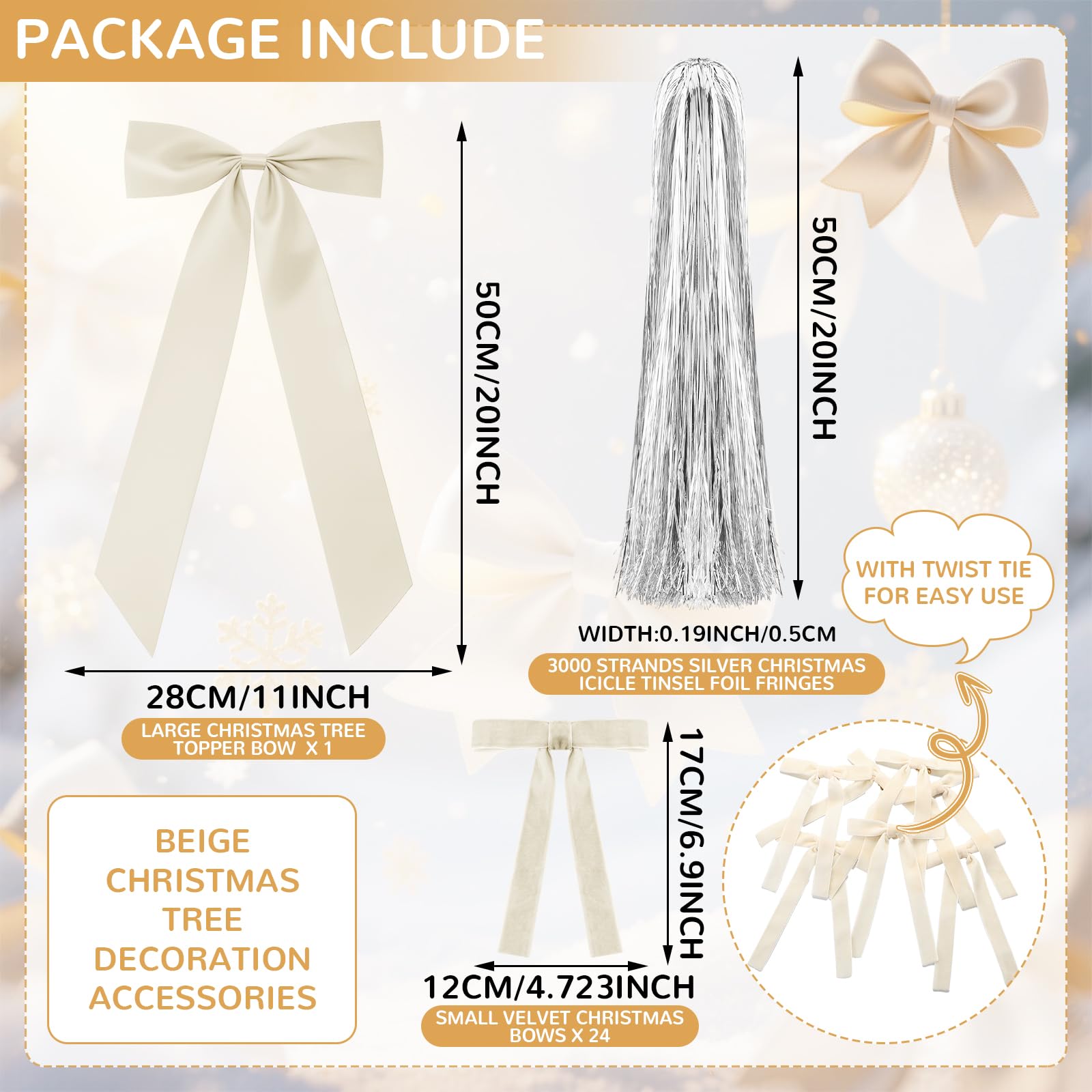 Christmas Clearance Sale Valentine's Day Decor Velvet Bows Christmas Tree Topper Bows & Tinsel Set Christmas Ornaments Bows for Xmas Tree Holiday Home Wedding Party Outdoor Christmas Decor Christmas Gifts, Gif Wrapping & DIY Project