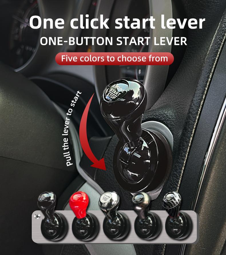 Car Push Start Button Cover, Start Engine Button Cover, Metal Push To Start Accessories, One Click Start Lever, Car Interior Accessories