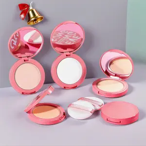 MayCheer Matte Setting Powder with Compact Case Long Lasting Formula Oil Control Full Coverage for Sensitive Combination Oily Skin Light Beige Natural Finish Pink Golden Design Beige Pink Tones Shallow to Medium Shades Makeup Flawless Classic