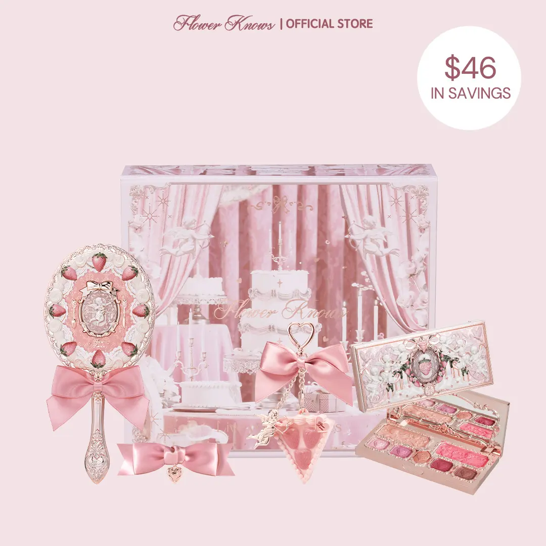 Flower Knows Berry Enchanted Garden Set, Beauty Products with Mirror, Hair Clips, Solid Perfume, Longlasting High Pigment, Ideal Gift, #tiktokshopbacktoschool, #sohochic