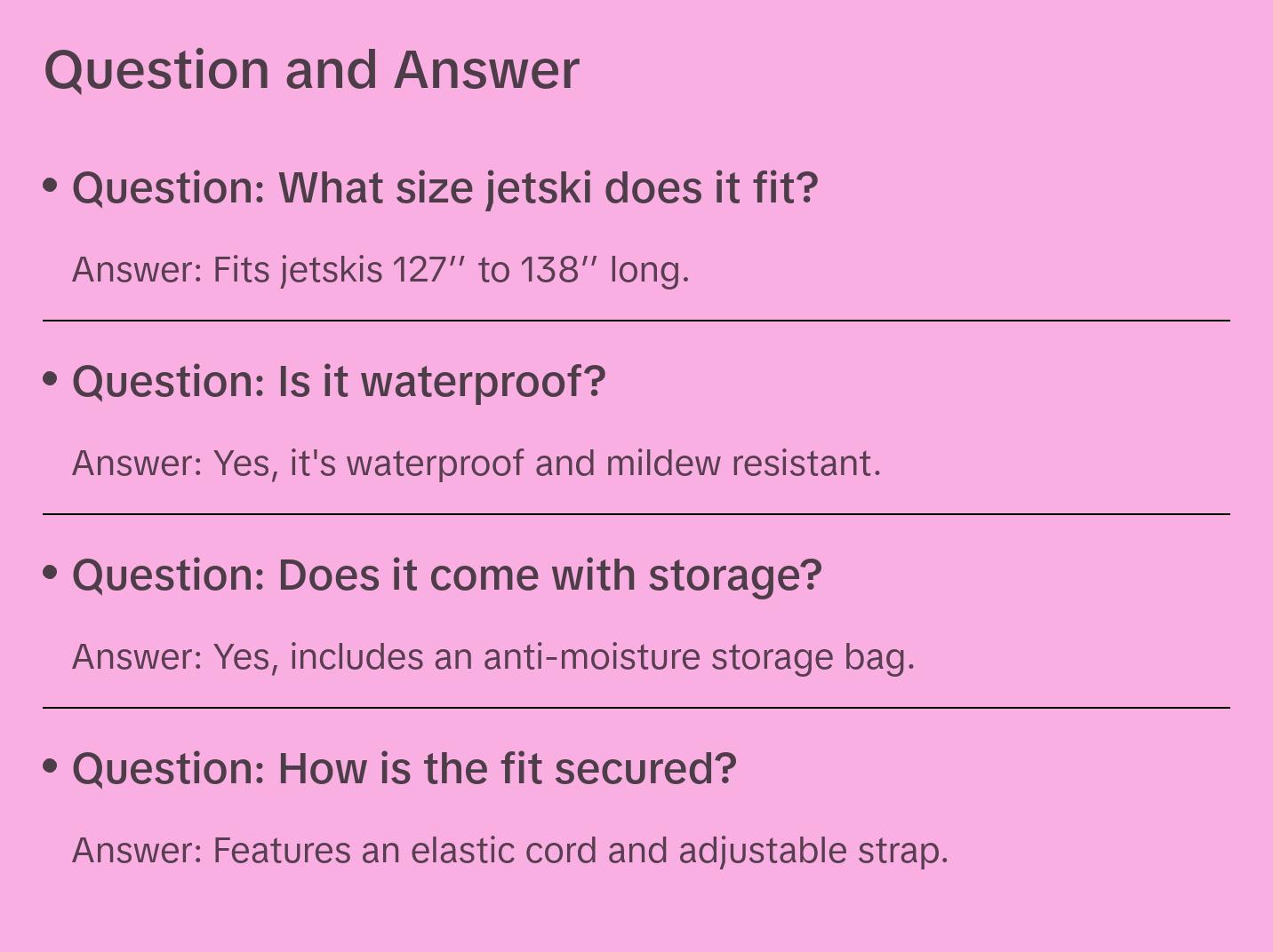 Jetski Protective Storage Cover