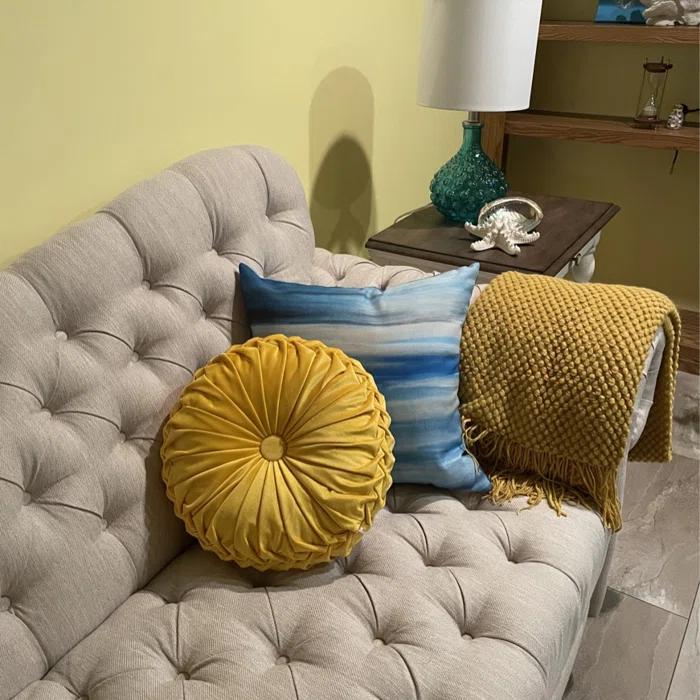 HIG 2 PCS Pumpkin Pleated Round Throw Pillows for Chair Sofa Home Decor lumbar pillow