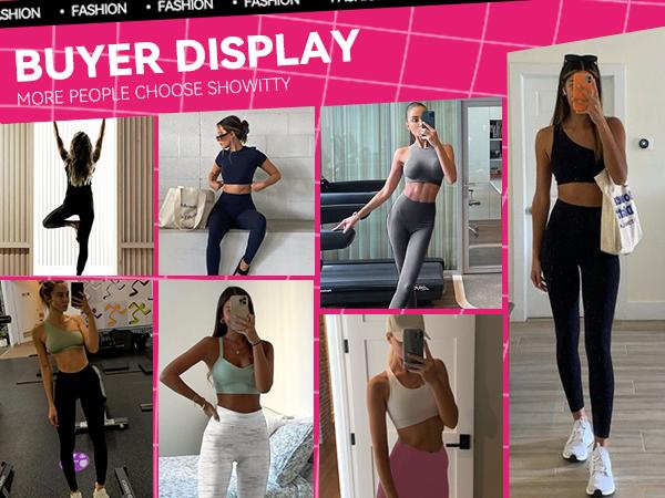 SHOWITTY Women's High Waisted Tummy Control 3 Pack Leggings with Pockets – Not See-through Stretchy Yoga Pants for Daily Wear