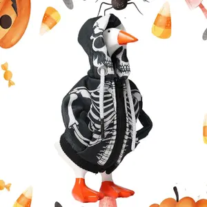 7 Inch Skull Halloween Desk Goose Outfit Mini Desktop Goose Accessory Hoodie for Tabletop Statue Decor