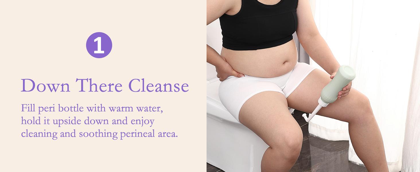 Grownsy Postpartum Essentials Recovery Kit, Labor Delivery Mom Care Set, Includes Upside Down Peri Bottle, Perineal Spray, Cooling Pad Liners, Ice Packs & Disposable UnderwearKit