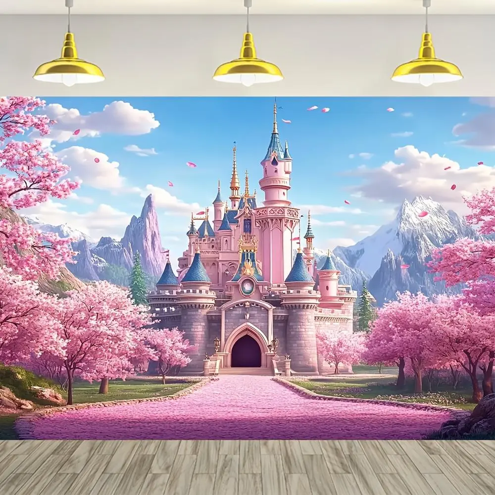 1pc Synthetic Soft Polyester Princess Theme Throw Decoration - Hangable 2D Flat Pink Sakura Wall Hanging, No-Electricity Easy-to-Hang Giant Spring Ornament, Single-Pack Indoor Festivity Accent, Wall Hanging Decor