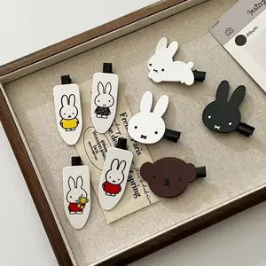 Cute Miffy Rabbit Hairpin Bangs Clip Cartoon Doll Duckbill Clip Exquisite Hair Accessories Headwear Sweet and Cool Style Ins