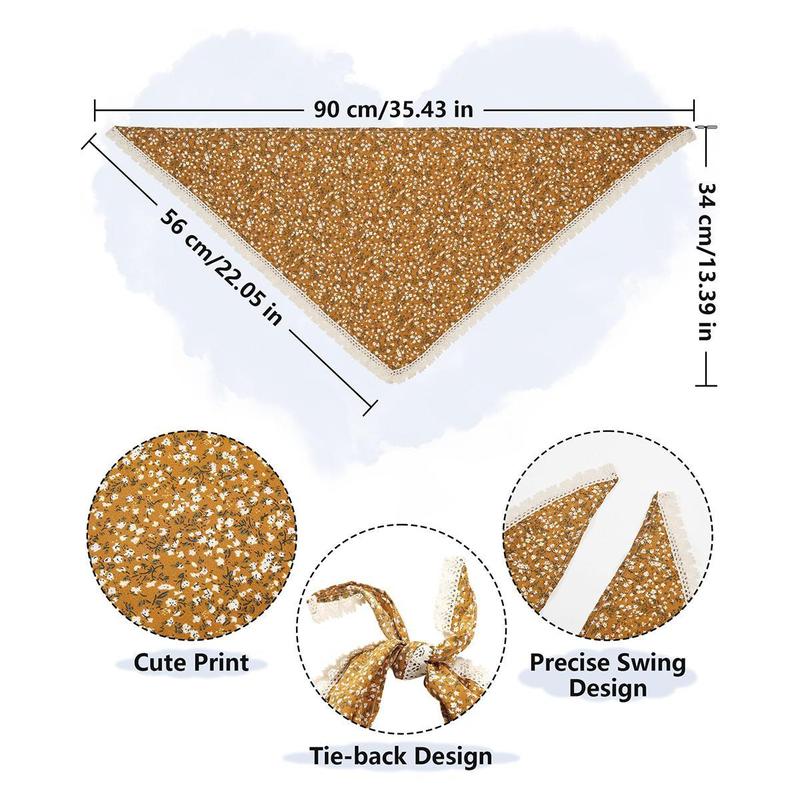 AWAYTR 3Pcs/Set Floral Hair Bandanas Chiffon Head Kerchief for Women Girls Boho Hair Scarf Lace Edge Headband Bandana