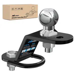 Nilight ATV/UTV Three-Way Hitch with 2 Inch Ball 3500lbs 3 Trailer Hitch Ball Mount Lawn Mover Hitch ATV UTV Trailer Hitch Adapter 3" Drop/Rise 3 Mounting Options