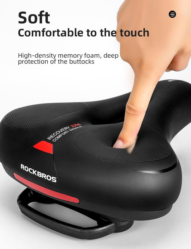 ROCKBROS Comfort Bike Saddle Soft Wide Seat for Men Women with Shock Absorption
