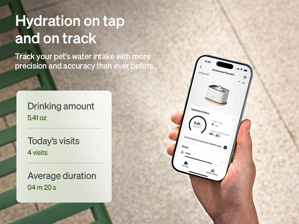 PETLIBRO Dockstream 2 Cat Water Fountain Cordless Battery Operated 3L 101oz Stainless Steel Tray 5GHz WiFi App Monitoring Automatic Dispenser