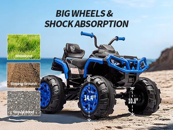 Hikiddo 24V 4WD Kids Ride on ATV 4 Wheeler, Electric Ride on Toy for Big Kids with 4*200W Motor, 5.6Mph Max Speed Hikiddo 24V 4WD Kids Ride on ATV 4 Wheeler, Electric Ride on Toy for Big Kids with 4*200W Motor, 5.6Mph Max Speed