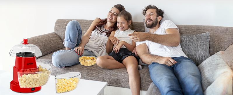 SUSTEAS American Hot Air Popcorn Maker, Electric Popcorn Maker with 4 Serving Bowls and Measuring Cup, Oil-Free, Crunchy & Crispy Quality Kitchen Appliance