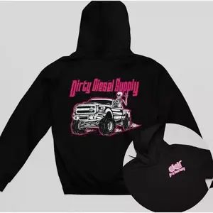 Dirty Diesel Supply Pink Diesel Truck Pattern Men's Hoodie, Unisex Hoodie - Comfortable Casual Pullover Unisex