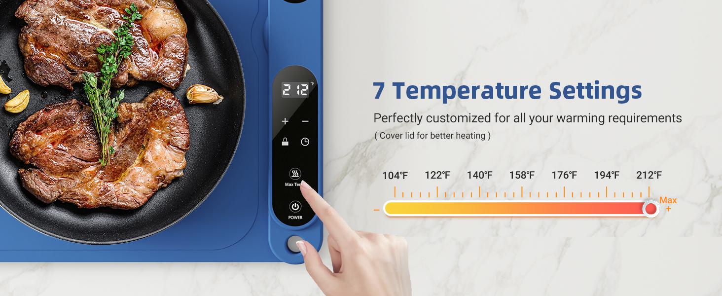 Navy blue-Food Warmer Pad - Rapid-Heating Silicone Electric Tray, Table Protector, Rollable Buffet Warmer Pad, Quick-Heating Portable Food Warmer, Ideal for Buffets, Home Use, and Parties-TikTokShopBlackFriday