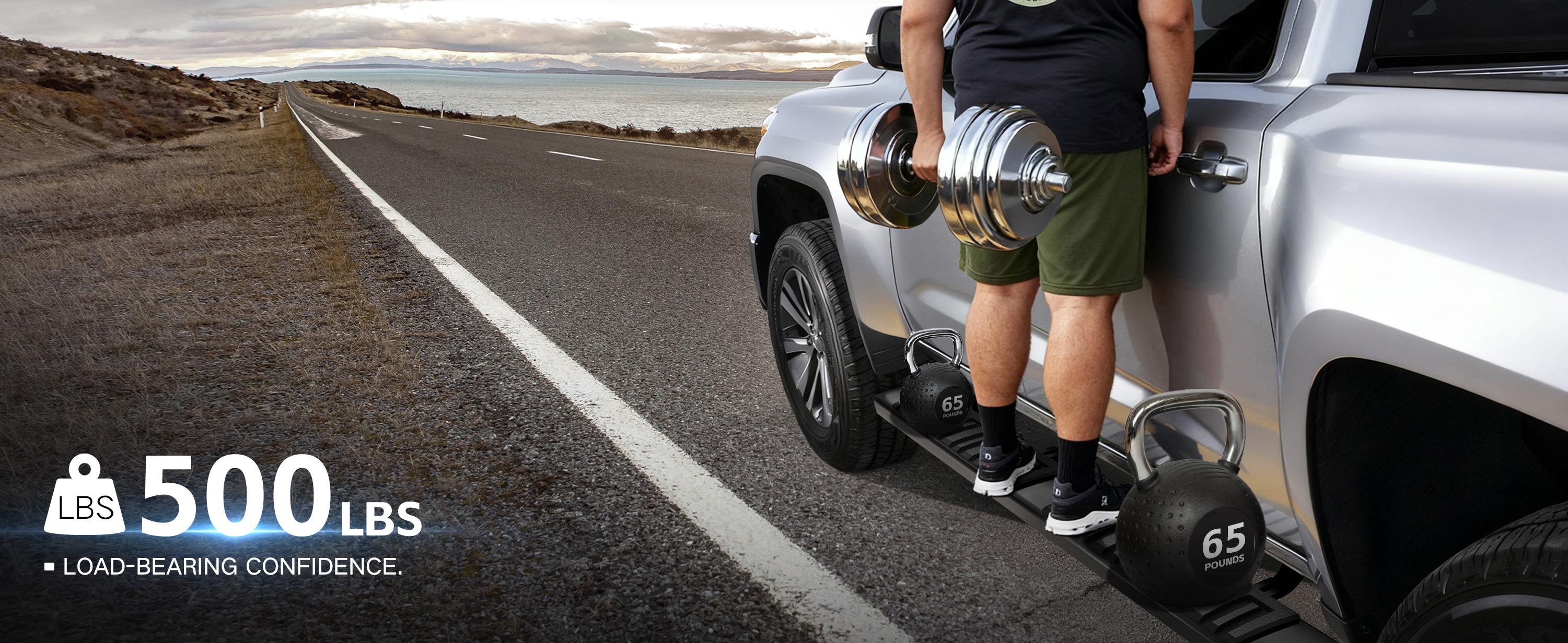 6.5" Running Boards Compatible with 2007-2018 Silverdo & Sierra 1500/2007-2019 Silverdo & Sierra 2500 3500 Crew Cab - Side Step Rails Nerf Bars Aluminum Alloy for Vehicle 4 Full Size Doors