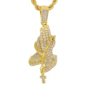 Iced Medium Pendant with 4mm Rope Chain