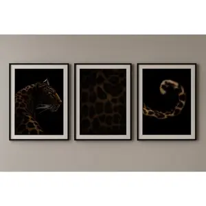 1Leopard Wall Art Set of 3  Luxe Animal Print Triptych Cheetah Leopard Decor  Modern Neutral Wall Art  Digital Download